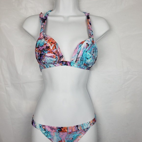 Seventh Wonderland Bikini Set Size 4 rever marbled - Picture 1 of 8